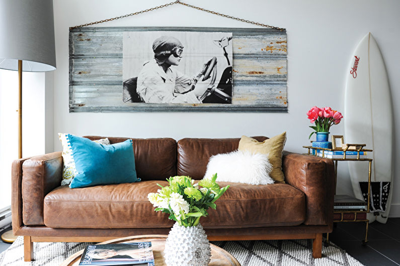 Interior design of a living room of 15 sq.m. - Photo