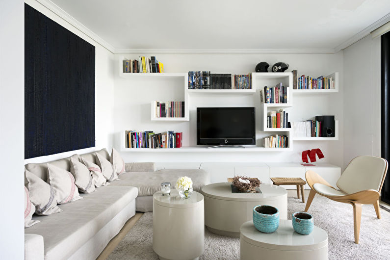 Interior design of a living room of 15 sq.m. - Photo