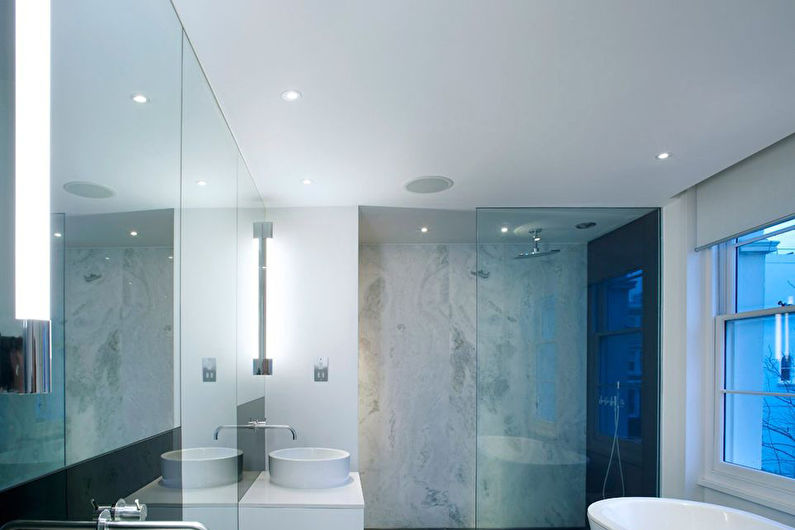 Stretch ceiling in the bathroom - Modern style