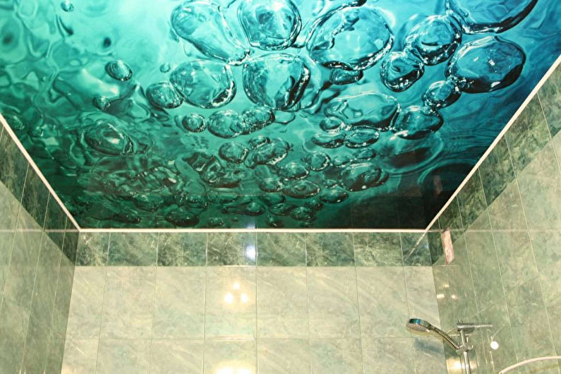 Stretch ceiling in the bathroom - Marine style
