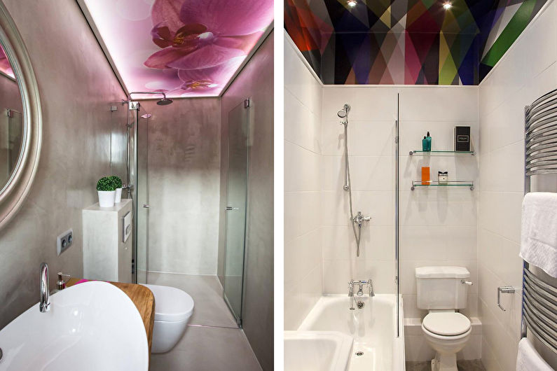 Stretch ceiling in the bathroom - Photo printing