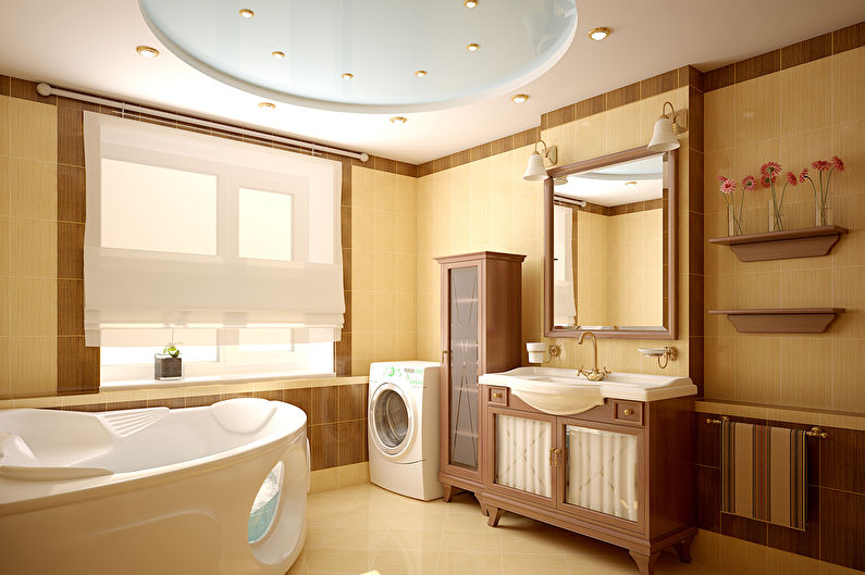 Stretch ceiling in the bathroom - Embossed ceiling