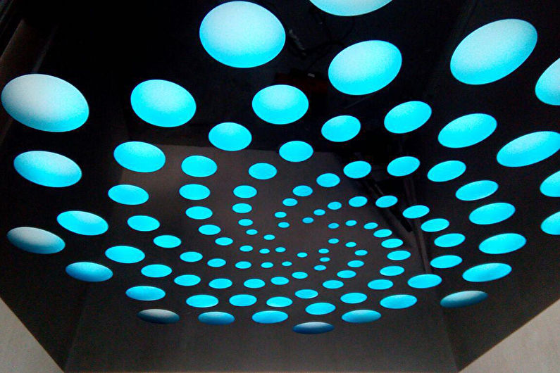 Stretch ceiling in the bathroom - Perforated double-layer ceiling
