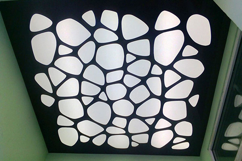 Stretch ceiling in the bathroom - Perforated double-layer ceiling