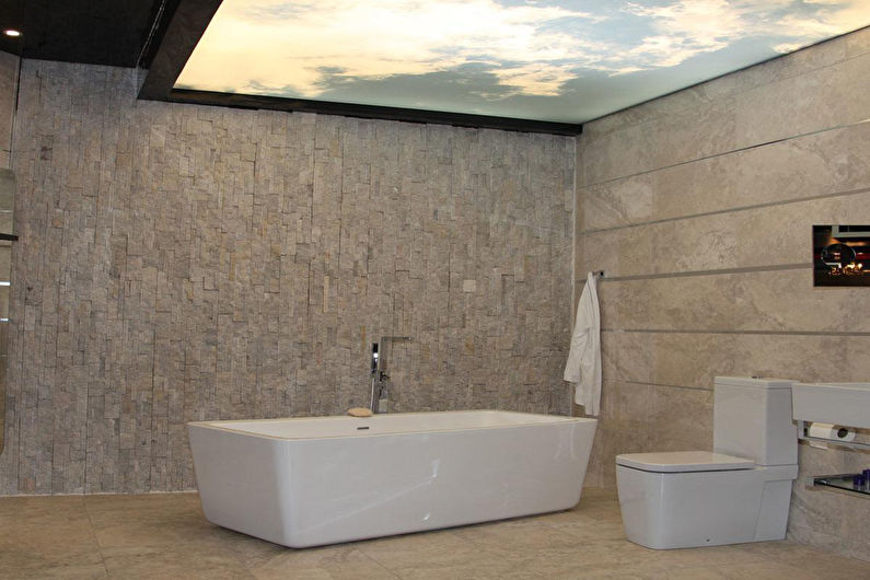Stretch ceiling in the bathroom - Lighting and lighting