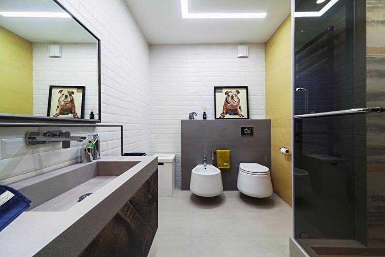 Stretch ceiling in the bathroom - photo