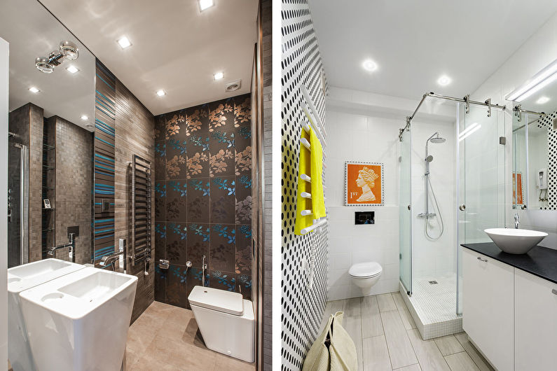 Stretch ceiling in the bathroom - photo