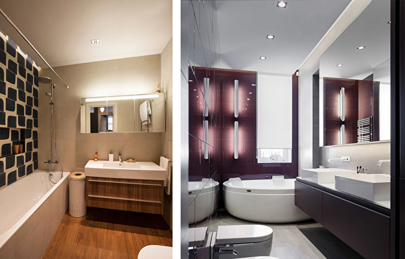 Stretch ceiling in the bathroom - photo