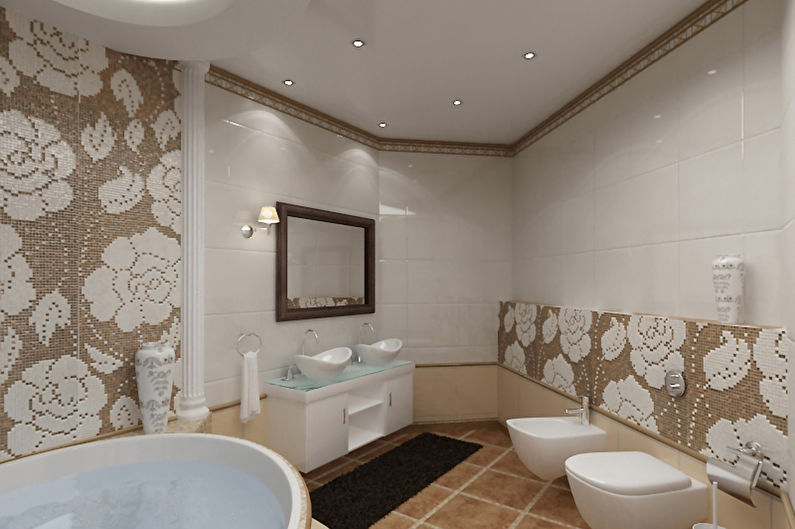 Stretch ceiling in the bathroom - photo