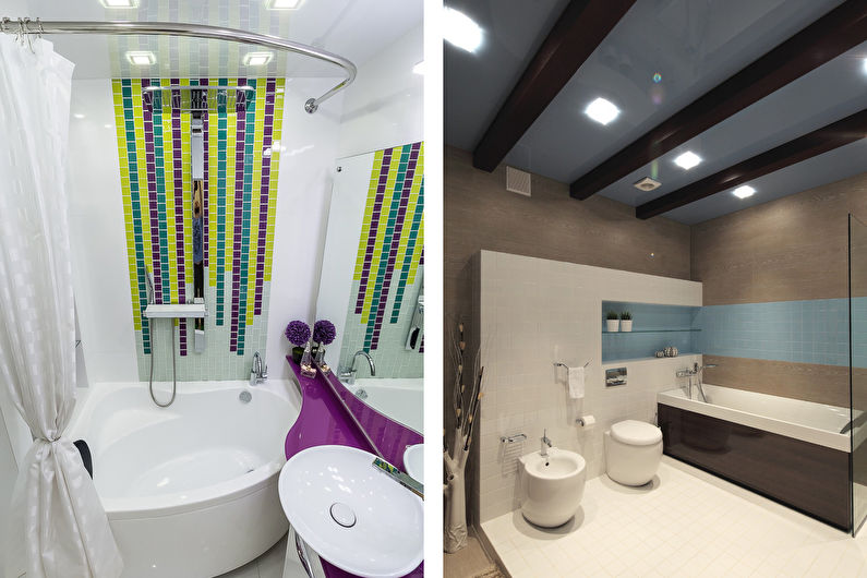 Stretch ceiling in the bathroom - photo