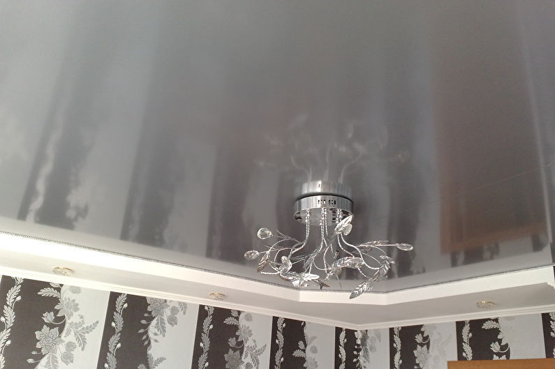 Stretch ceiling in a small hallway - Metallic