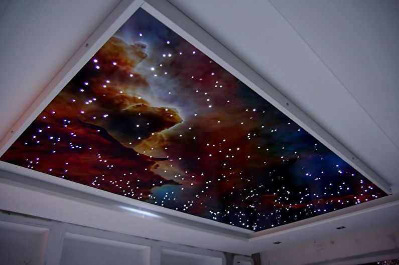 Stretch ceiling in the hallway - Starry sky