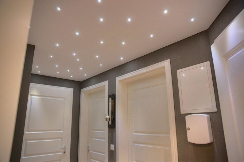 Stretch ceiling in the hallway - Lighting and lighting