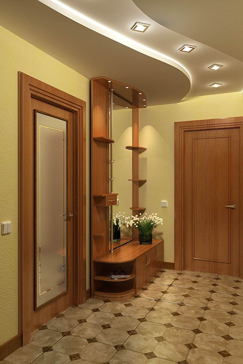 Stretch ceiling in the hallway - photo