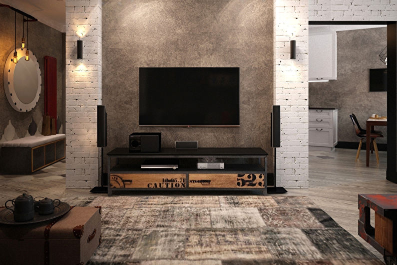 Wall with TV - Decorating and decoration