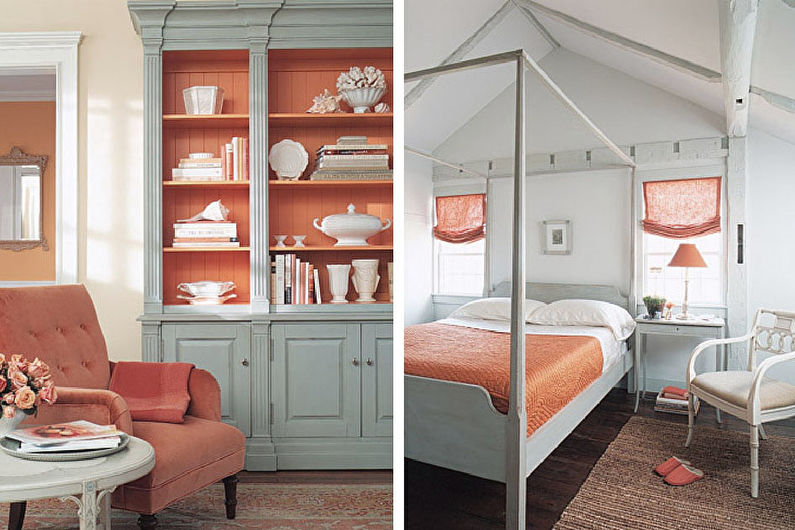 Peach and Grey - La combinaison de couleurs à l'intérieur