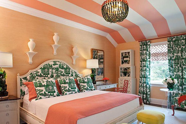 Pêche et vert - La combinaison de couleurs à l'intérieur
