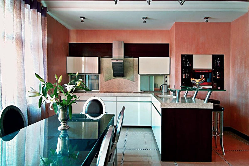 Fleur de pêche dans la cuisine - Design d'intérieur