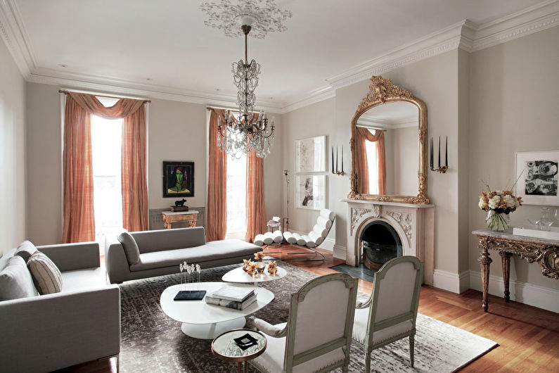 Fleur de pêche dans le salon - Design d'intérieur