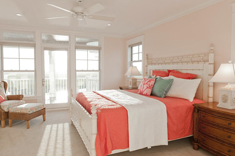 Couleur pêche dans la chambre - Design d'intérieur