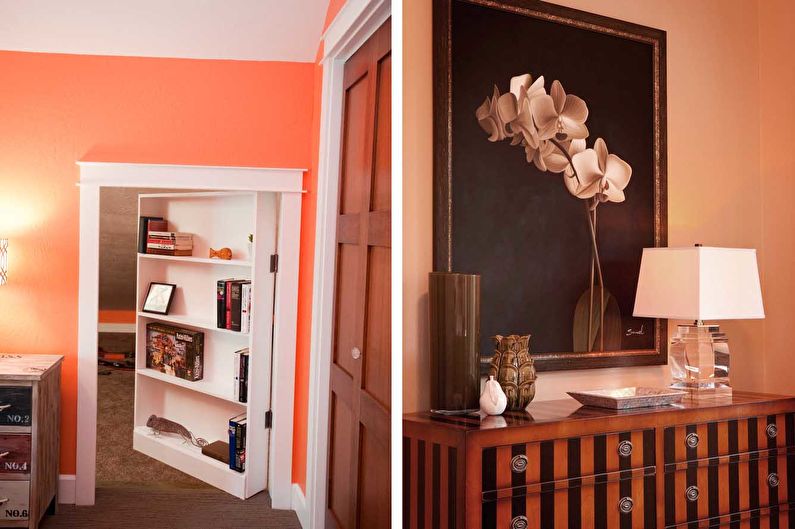 Couleur pêche dans la chambre - Design d'intérieur