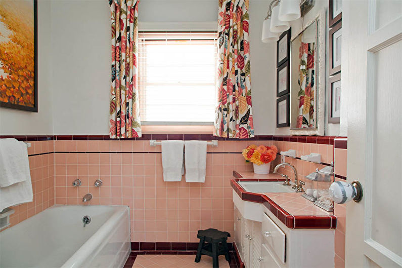 Couleur pêche dans la salle de bain - Design d'intérieur
