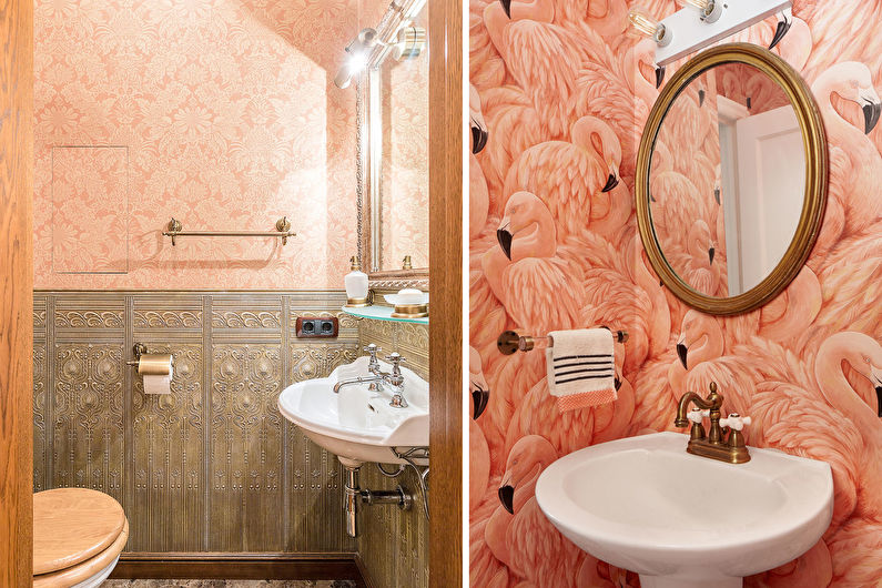 Couleur pêche dans la salle de bain - Design d'intérieur