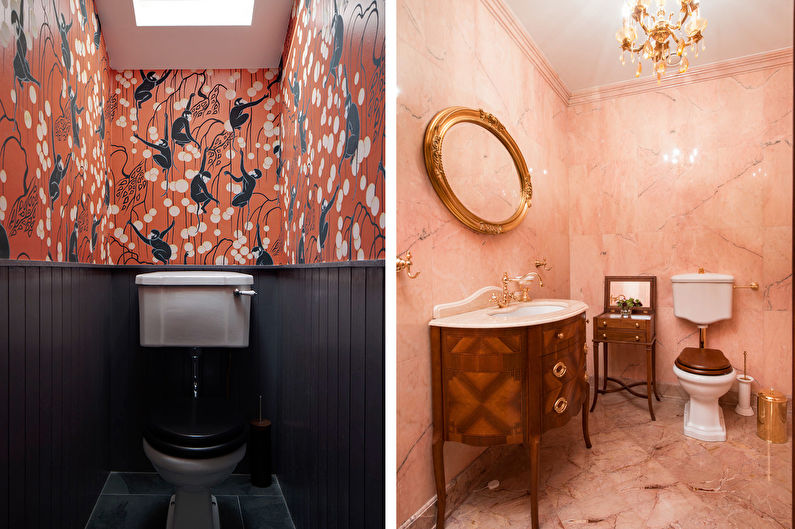 Couleur pêche dans la salle de bain - Design d'intérieur