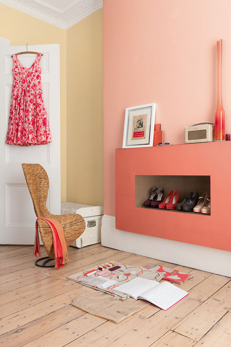Fleur de pêche dans le couloir et le couloir - Design d'intérieur