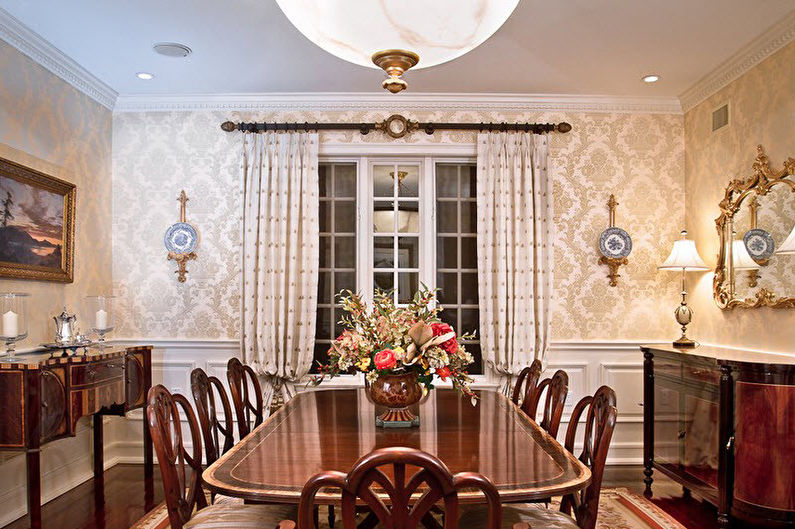 Beige wallpaper in the interior - Halftone and monochrome gamma