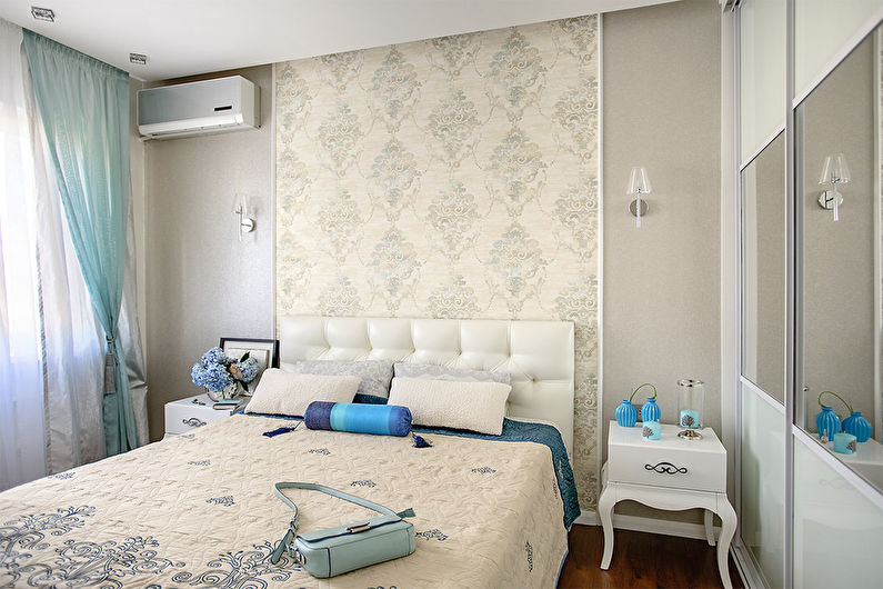 Beige wallpaper in the interior - Contrasting tones