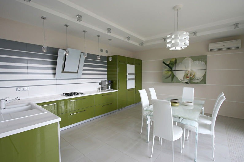 Beige wallpaper in the interior - Contrasting tones