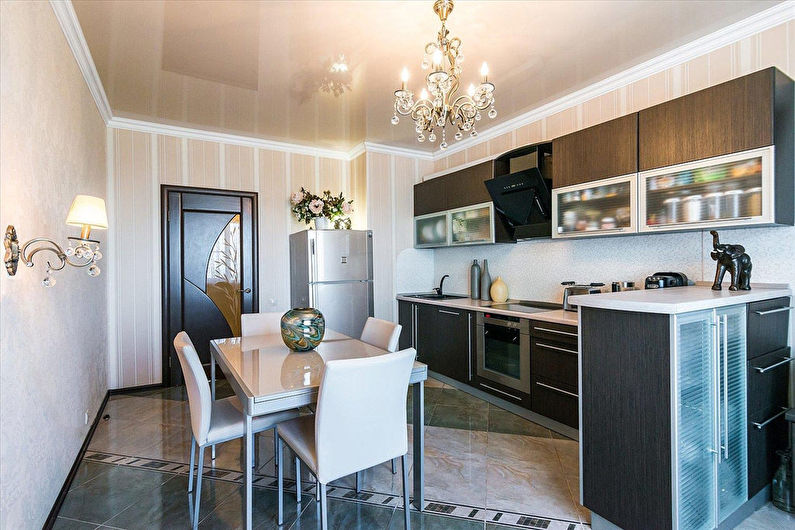 Beige wallpaper in the kitchen - Interior Design