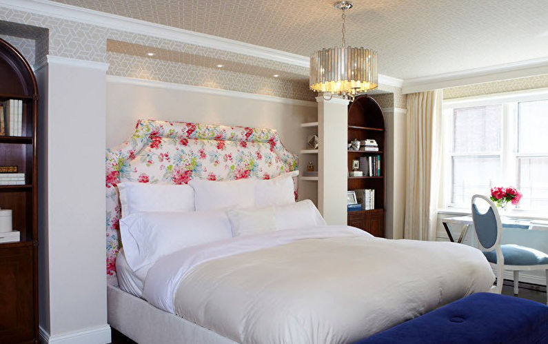 Beige wallpaper in the bedroom - Interior Design