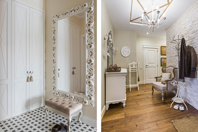 Beige wallpaper in the hallway - Interior Design