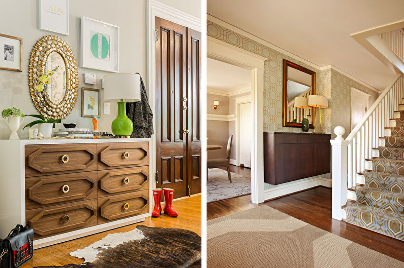 Beige wallpaper in the hallway - Interior Design
