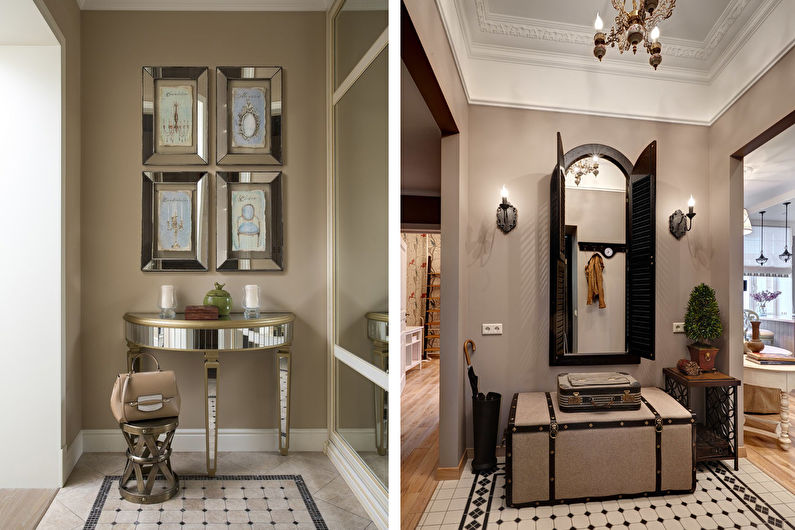 Beige wallpaper in the hallway - Interior Design