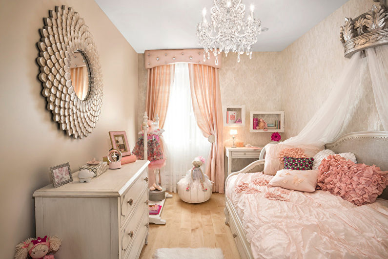 Beige wallpaper in a nursery - Interior Design