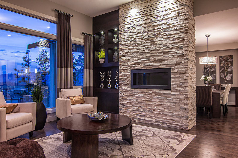 Color wenge in the living room - Interior Design