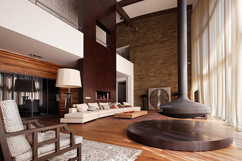 Color wenge in the living room - Interior Design