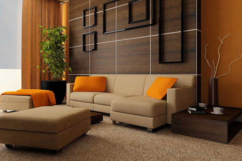 Color wenge in the living room - Interior Design