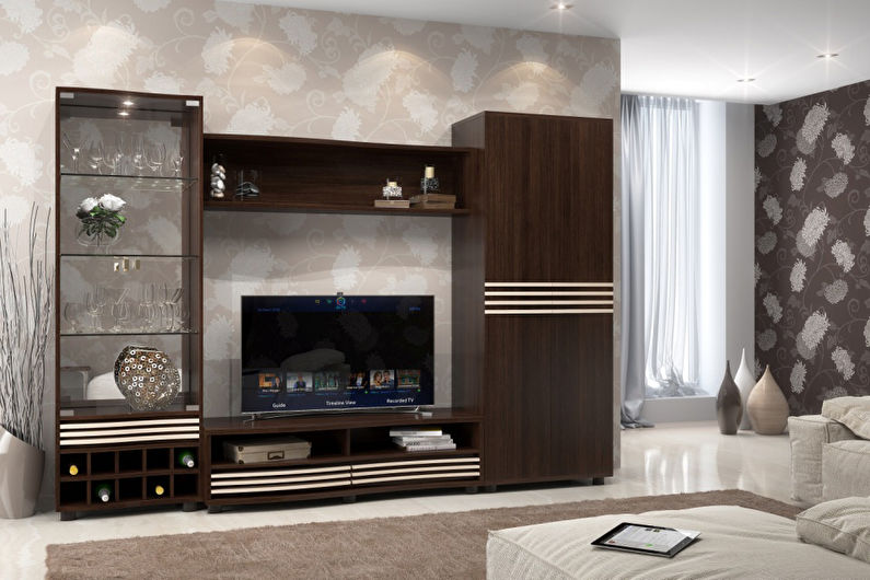 Color wenge in the living room - Interior Design