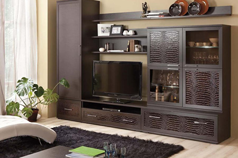 Color wenge in the living room - Interior Design