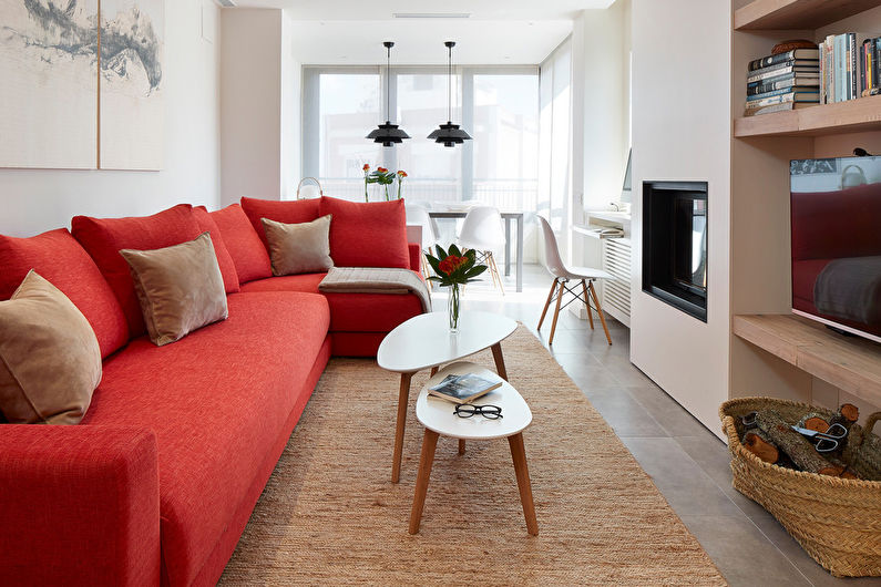 Living room 17 sq.m. in a modern style - Interior Design