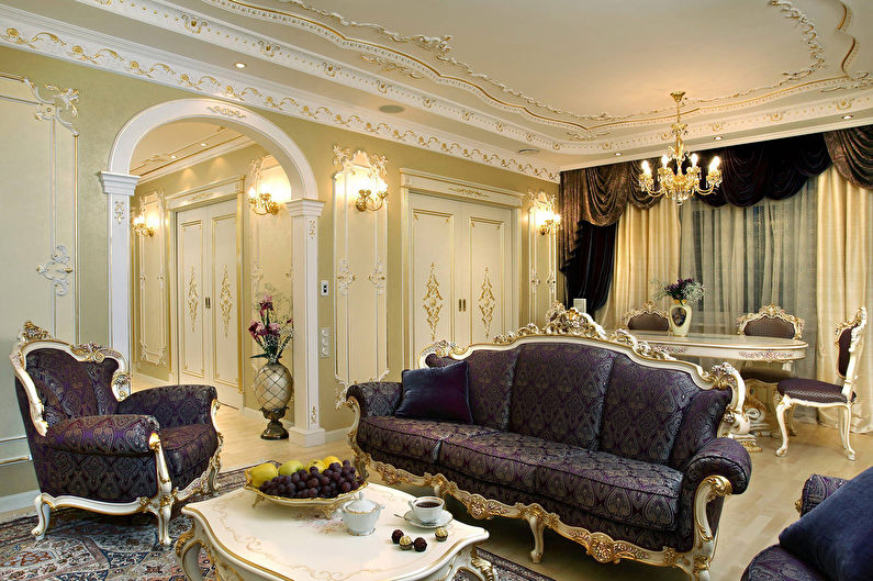 Living room 17 sq.m. Baroque - Interior Design