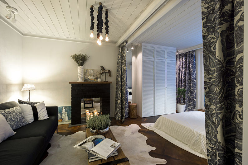 White living room 17 sq.m. - Interior Design