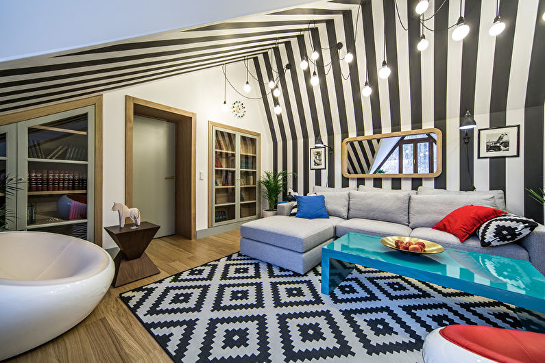 Living room design 17 sq.m. - Lighting