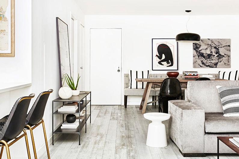 Interior design of the living room 17 sq.m. - Photo