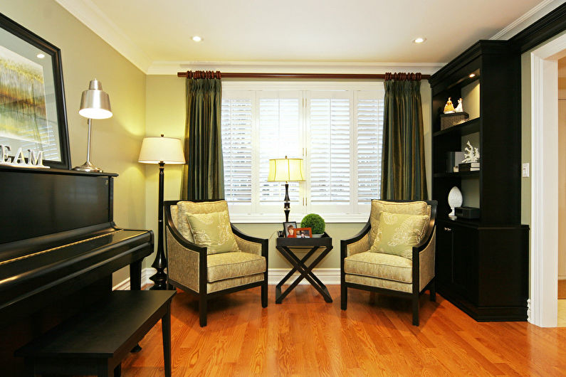 Interior design of the living room 17 sq.m. - Photo
