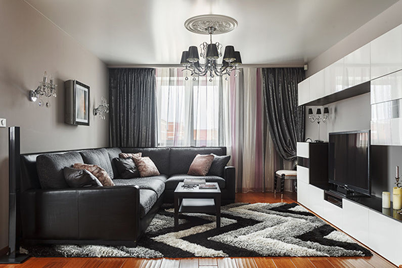 Interior design of the living room 17 sq.m. - Photo